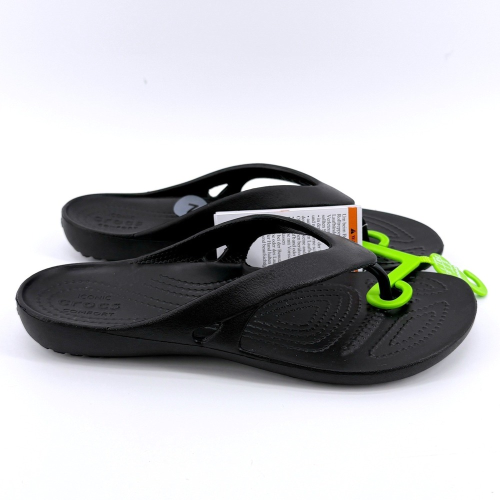 Crocs Kadee II Flip W Black Womens Size 7 Sandals Beach Vaca Pool 202492-001 NEW - Picture 8 of 9